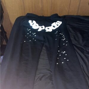 Black Sweatpants with White Star Design